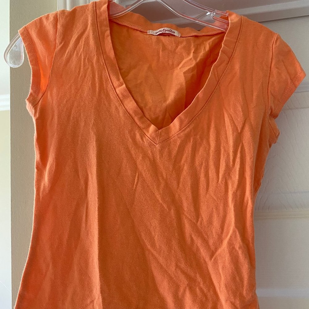 Michelle Women's V Neck Moisture Solid Tee